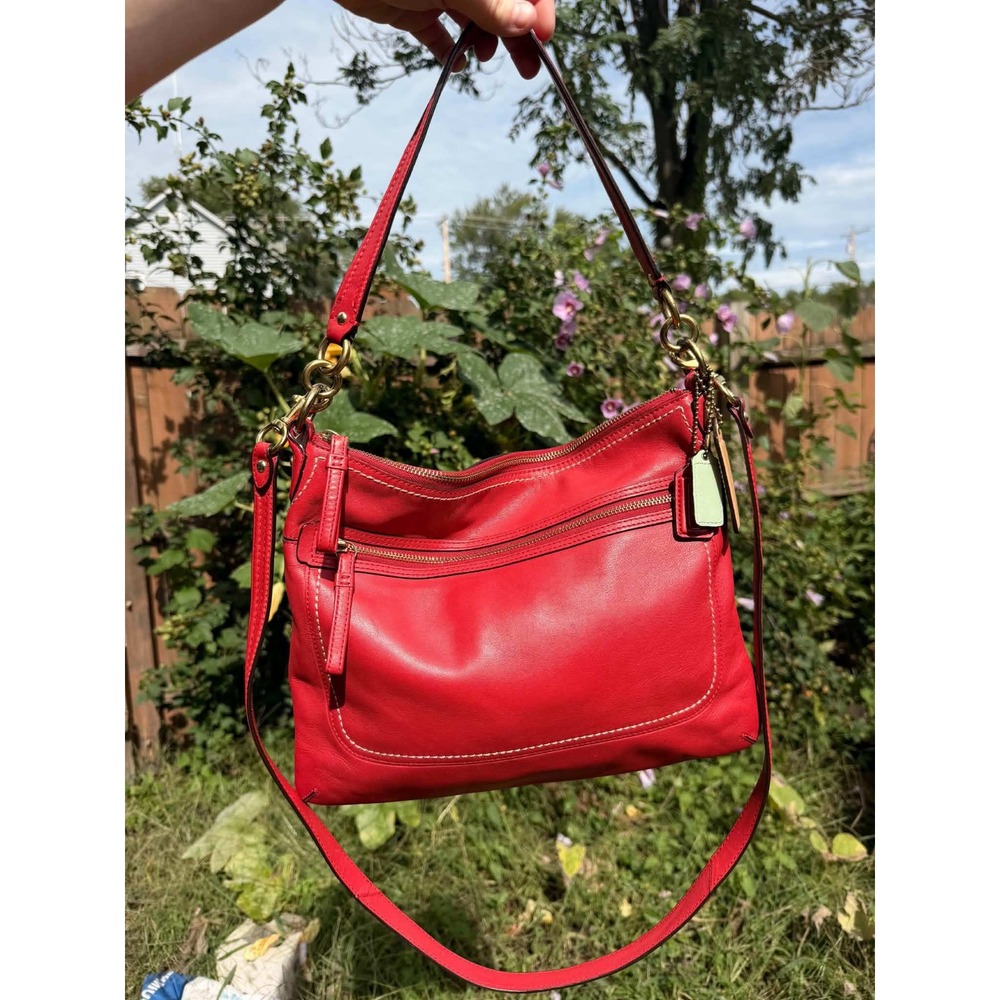 Coach Legacy Penny Red Leather Shoulder Crossbody Bag 22421